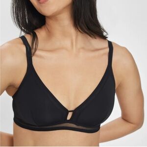 NWOT lively mesh trim bralette black